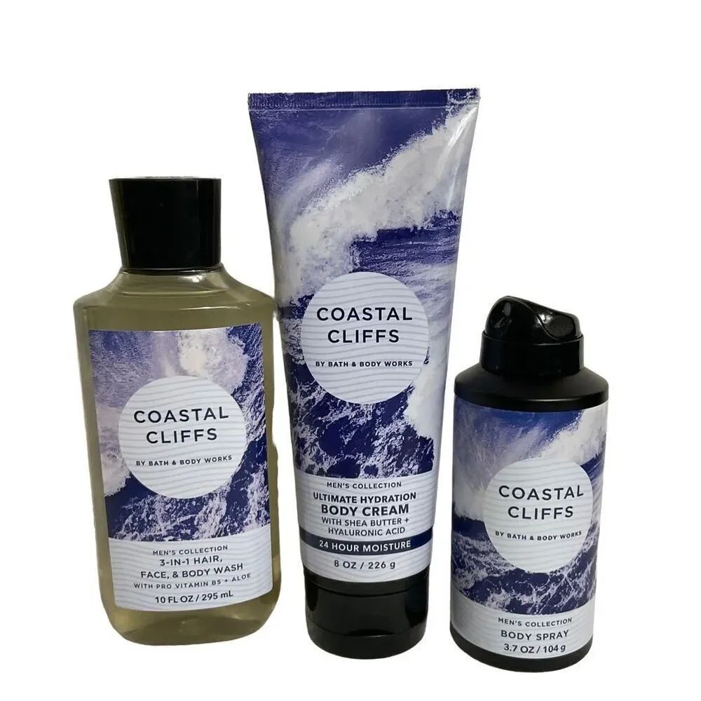 Bath and Body Works Men’s COASTAL CLIFF 3 Piece Set